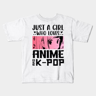 Anime T-Shirt, Anime Graphic Shirt, Just A Girl Who Loves Anime Cats and Bubble Tea Anime T-Shirt, Gift For Anime Lover Kids T-Shirt